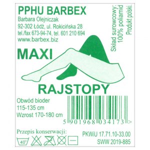 Barbex rajstopy Maxi czarne 1 para
