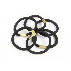 Czarne gumki do włos&oacute;w 6 sztuk FA-9863