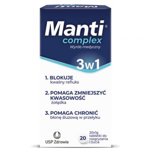 Manti Complex 3w1 na zgagę 20 tabletek
