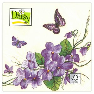 Daisy serwetki ozdobne Fiołki i Motyle 20szt