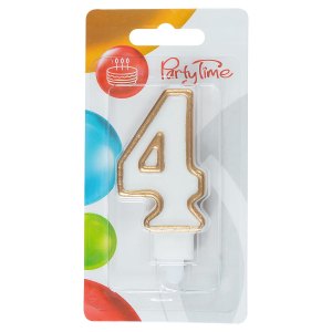 Party Time świeczka urodzinowa cyferka 4 złota