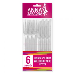 Anna Zaradna zestaw sztućc&oacute;w wielokrotnego użytku 6szt