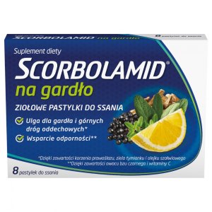 Scorbolamid na gardło 8 pastylek do ssania